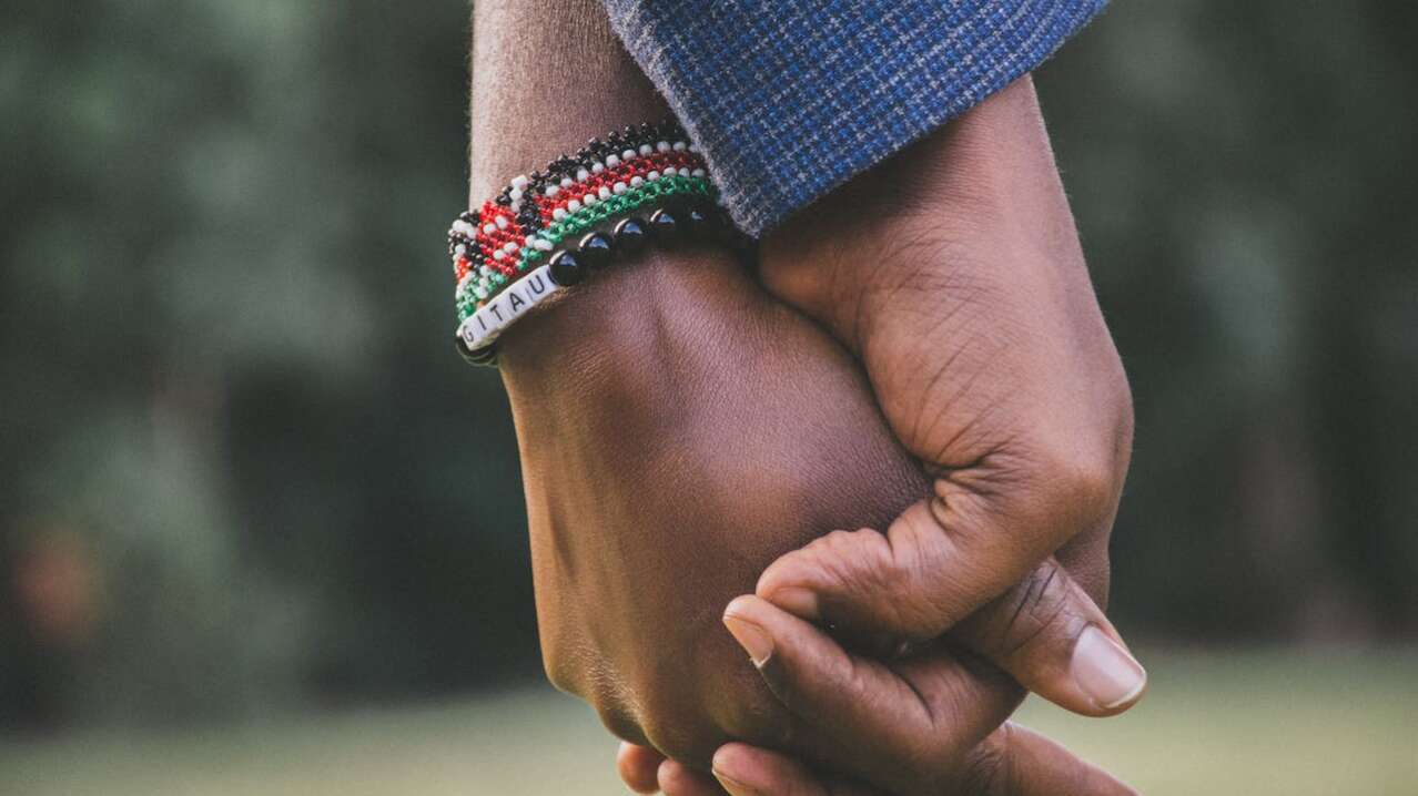 holding hands