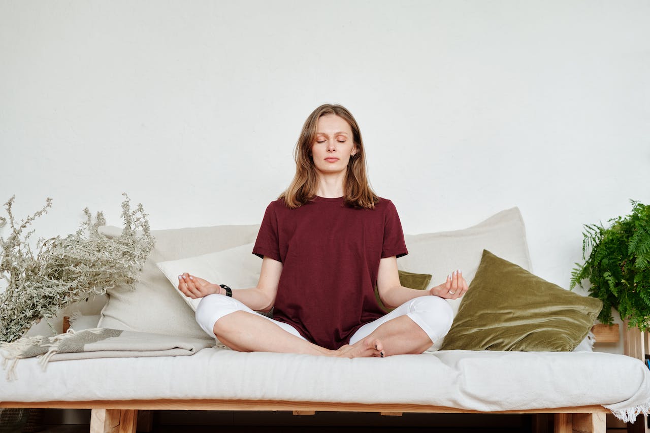 woman meditating
